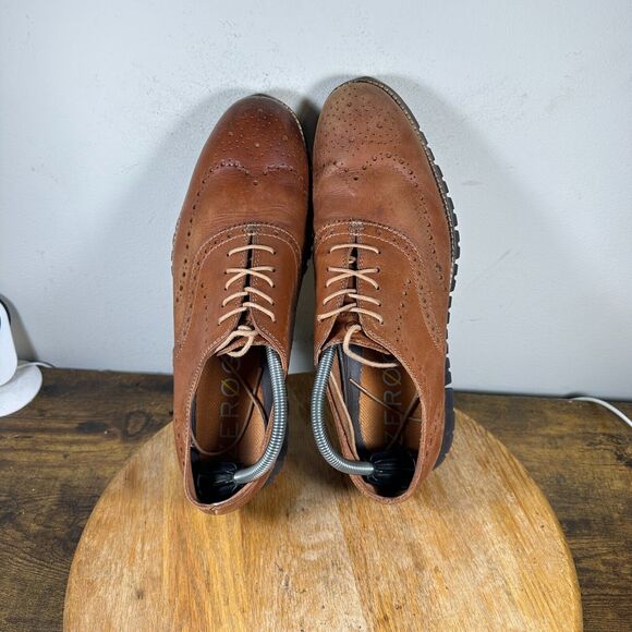 Cole Haan Zerogrand Wingtip Oxford Shoes Brown Leather Men\'s‎ 10.5 M C29411 main image 4